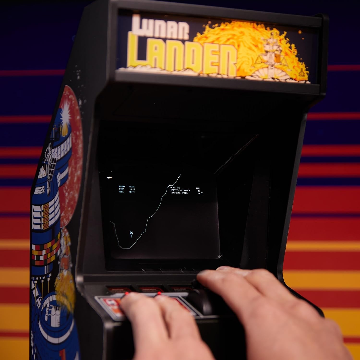 Lunar Lander Mini 1/4 Scale Atari Replica Cabinet with ROM – Retro Arcade Ma...