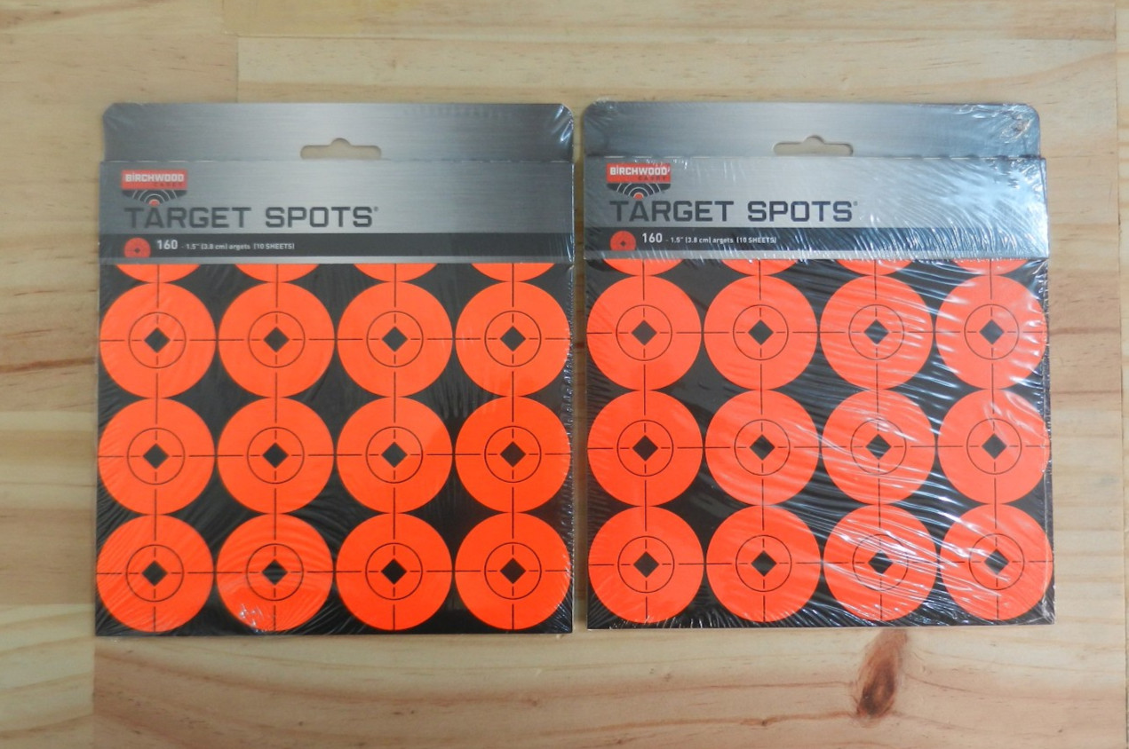 Birchwood Casey; Orange Target Spots; 1.5" Dots, 2 Packs of 160;  33904