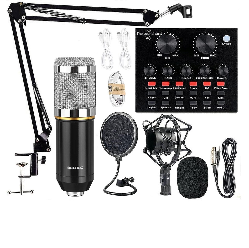 Podcast Equipment Bundle BM-800 Condenser with Voice Changer Recording Studio