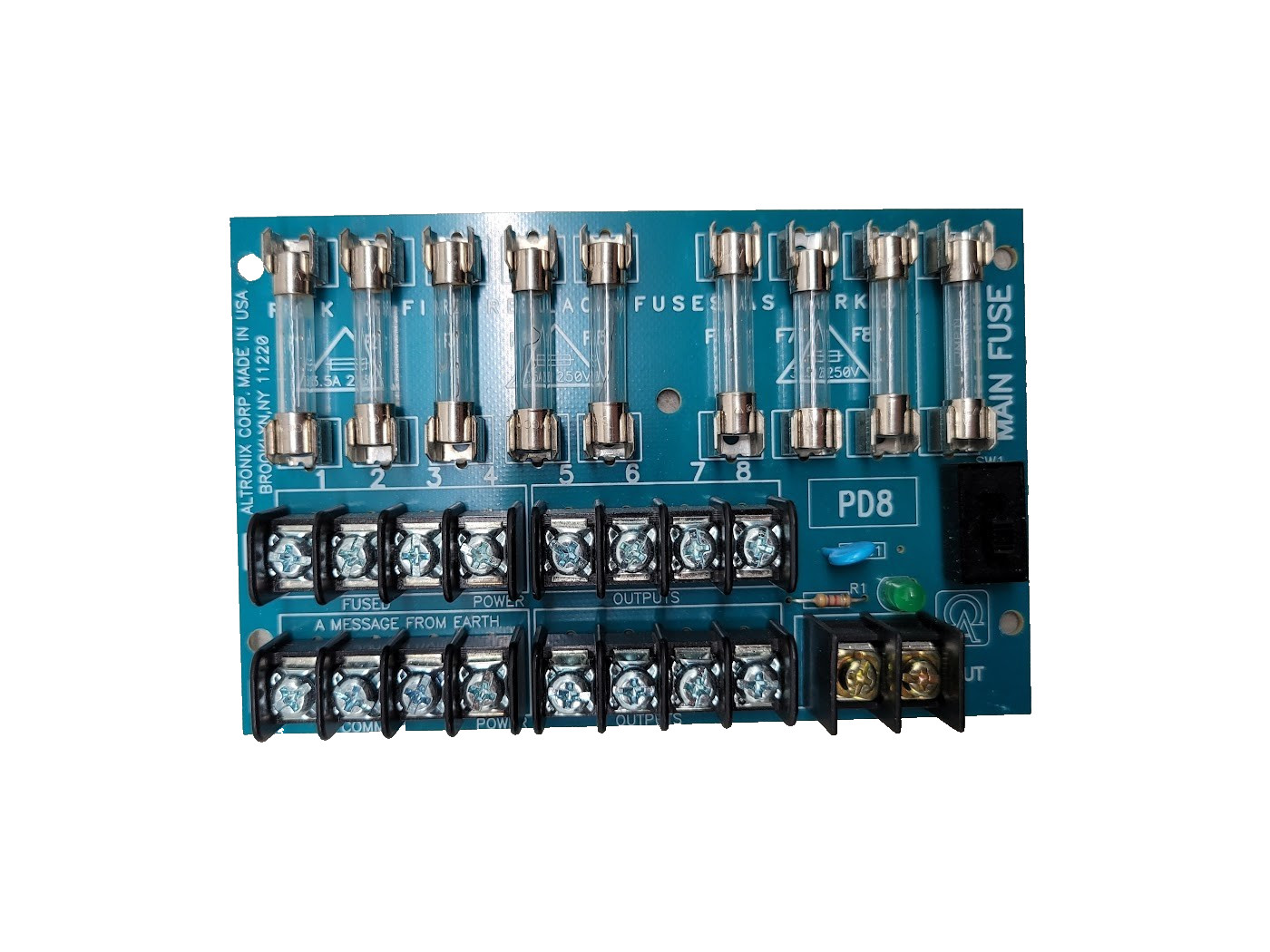 Altronix PD8 8-Output Fused Power Supply Distribution Module