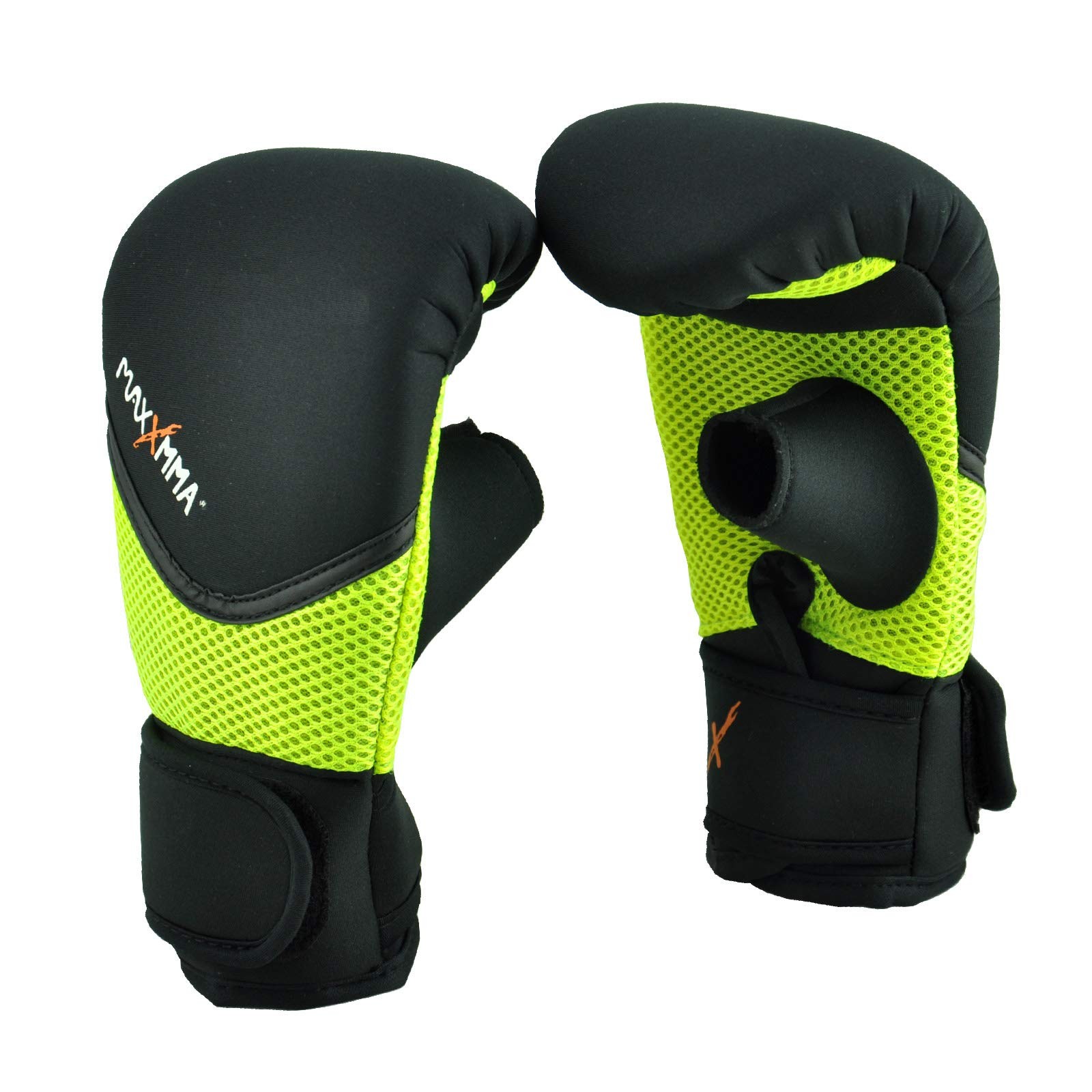 MaxxMMA Neoprene Washable Heavy Bag Gloves - Large-X-Large, Neon Yellow