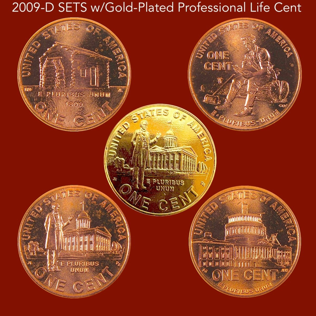 2009-D SET w/Gold-Plated Professional Life Cent - Collector's Set "BU" UNC