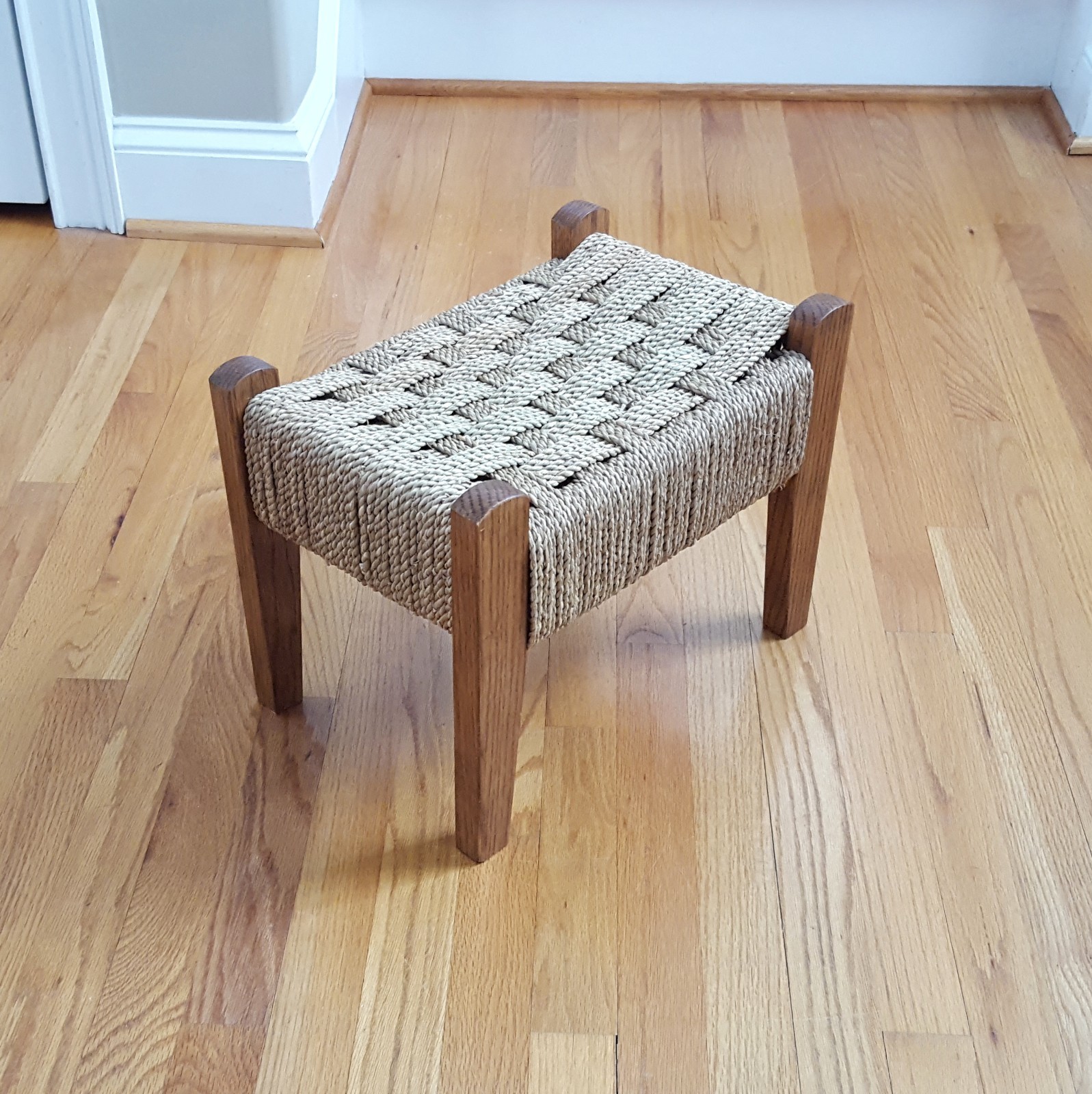 Vintage MCM Cord/Rope Stool by Jack Miller Beautiful Colors & Craftsmanship!