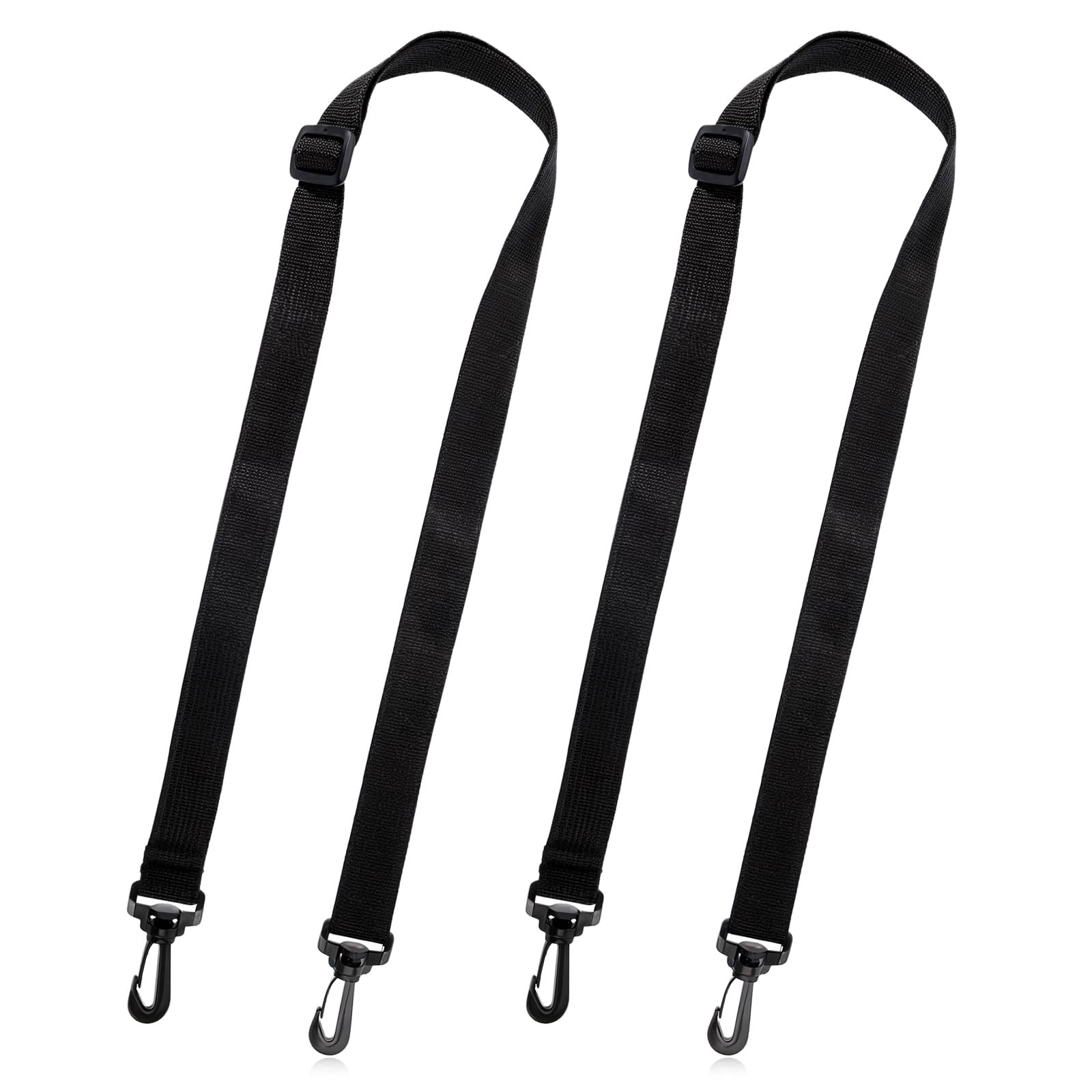 2 Pack Straps with Clips, Black Adjustable Straps with Clips for Bags, Replac...