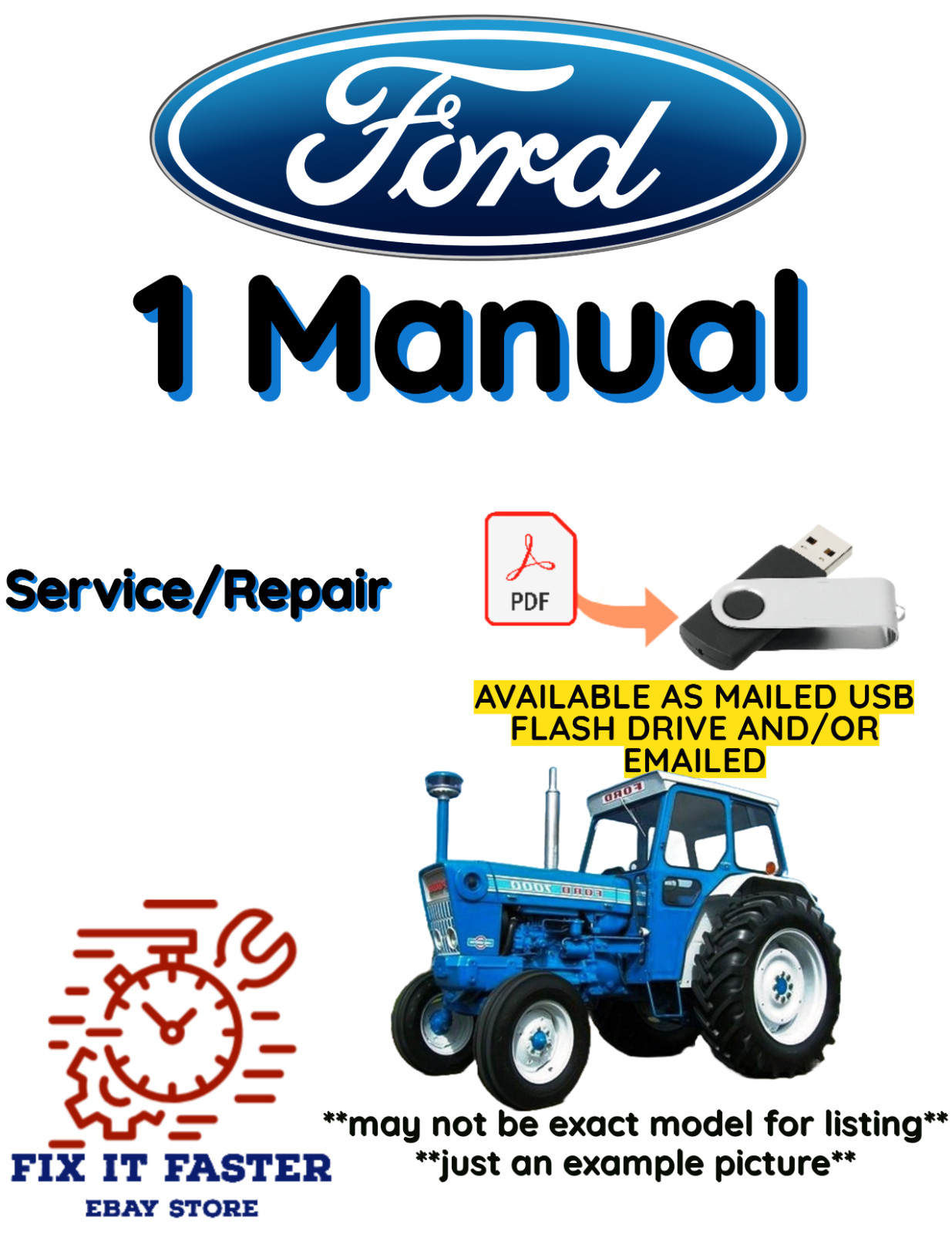 FORD 2810 TRACTOR MANUAL SERVICE SHOP REPAIR PDF USB
