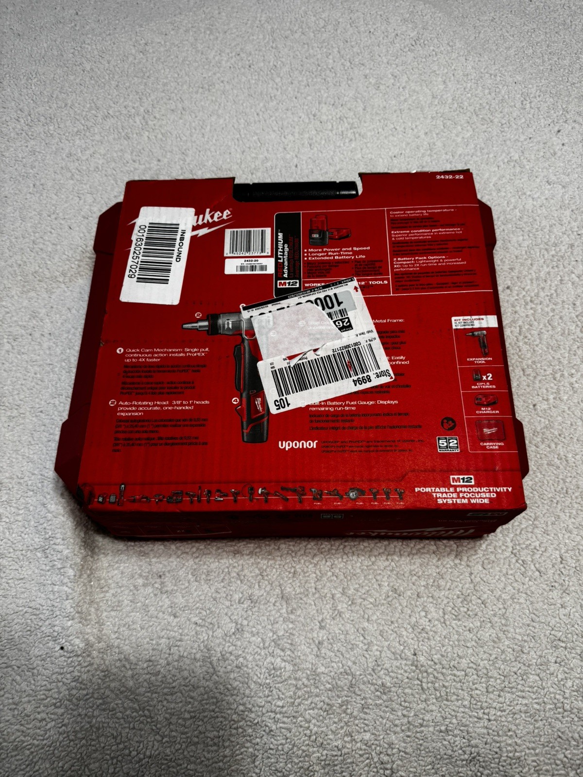 Milwaukee M12 Cordless ProPEX Expansion Tool Kit - 2432-22