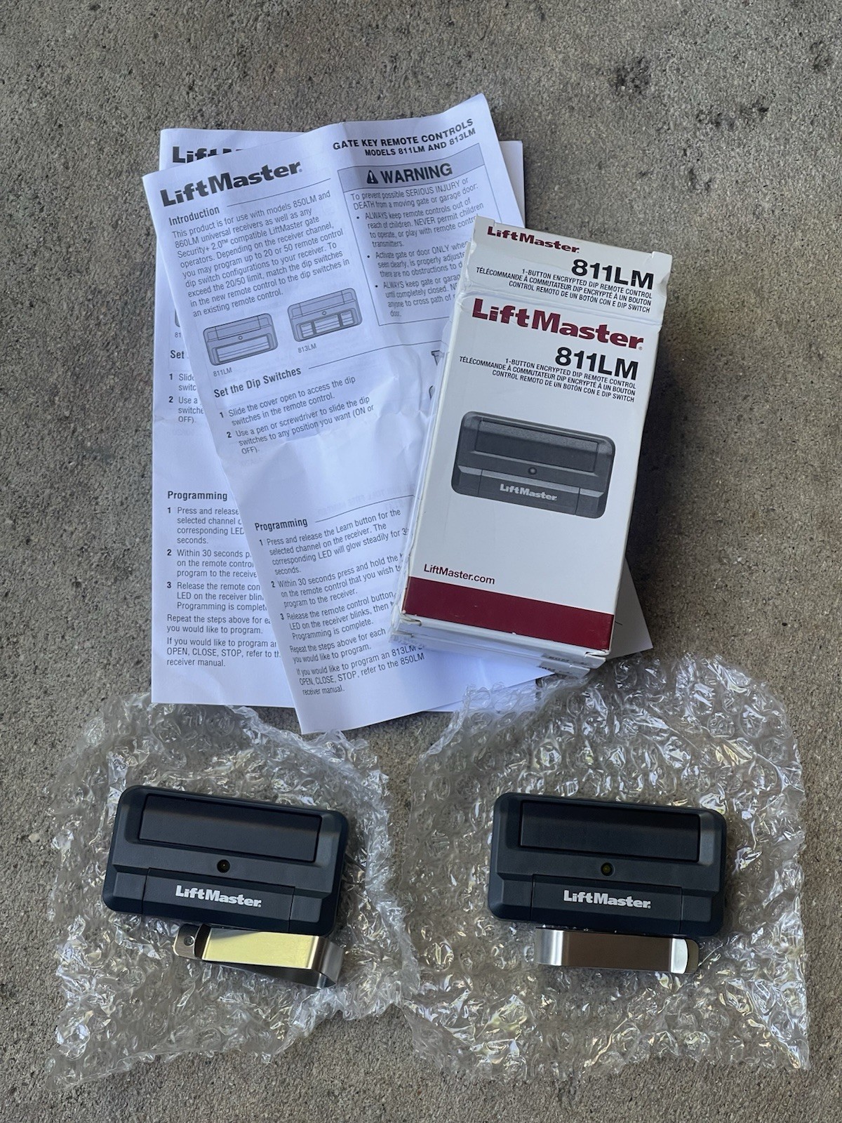 2 Liftmaster 1-Button Garage Door Opener Remote Control Liftmaster 811LM HBW7