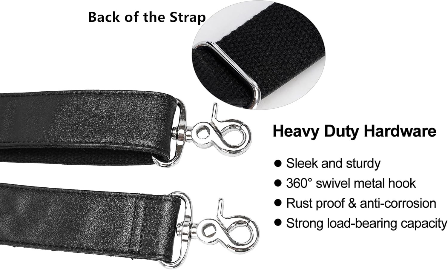 Full Grain Leather Shoulder Strap - Replacement Bag Straps for Laptop Briefcase