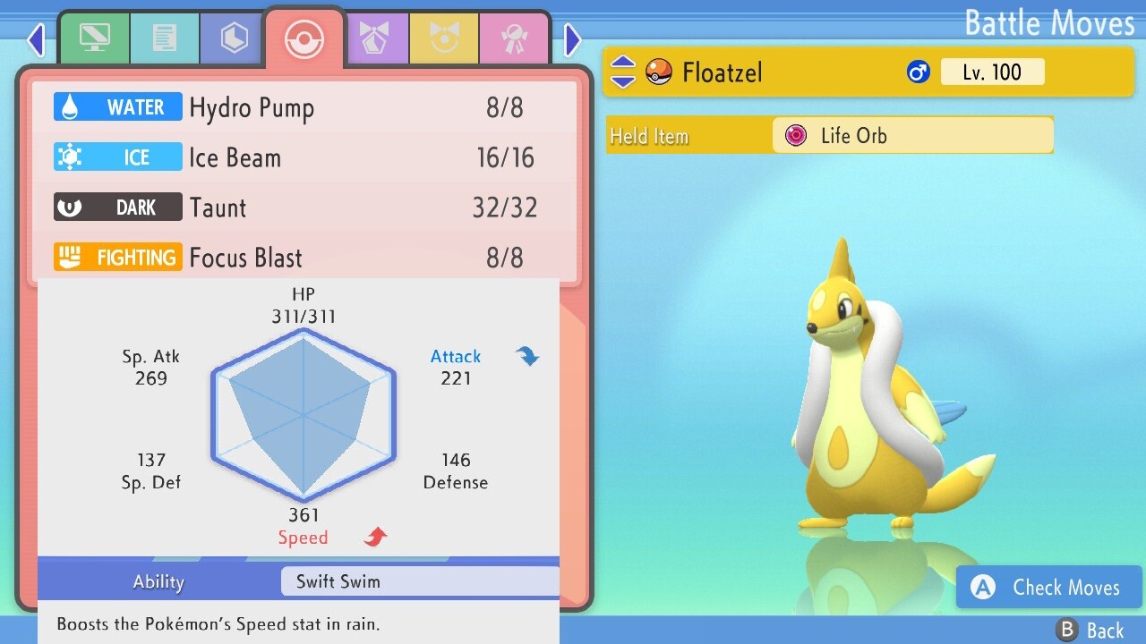 Pokemon Brilliant Diamond Shining Pearl 6iv Shiny Floatzel Max EV