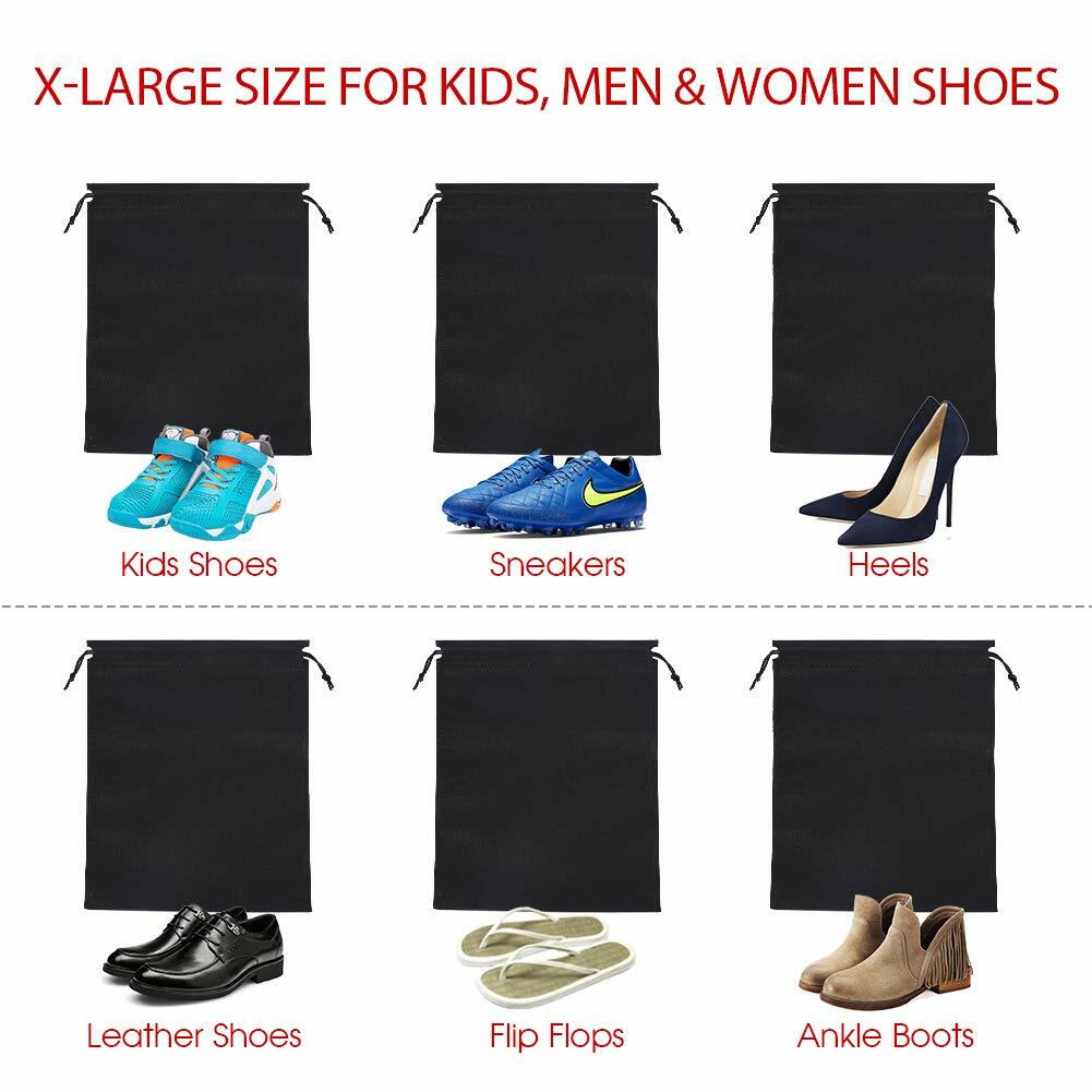 US 12PCS Boot Shoe Toy Storage Drawstring Bag Travel Organizer Large Dust-proof