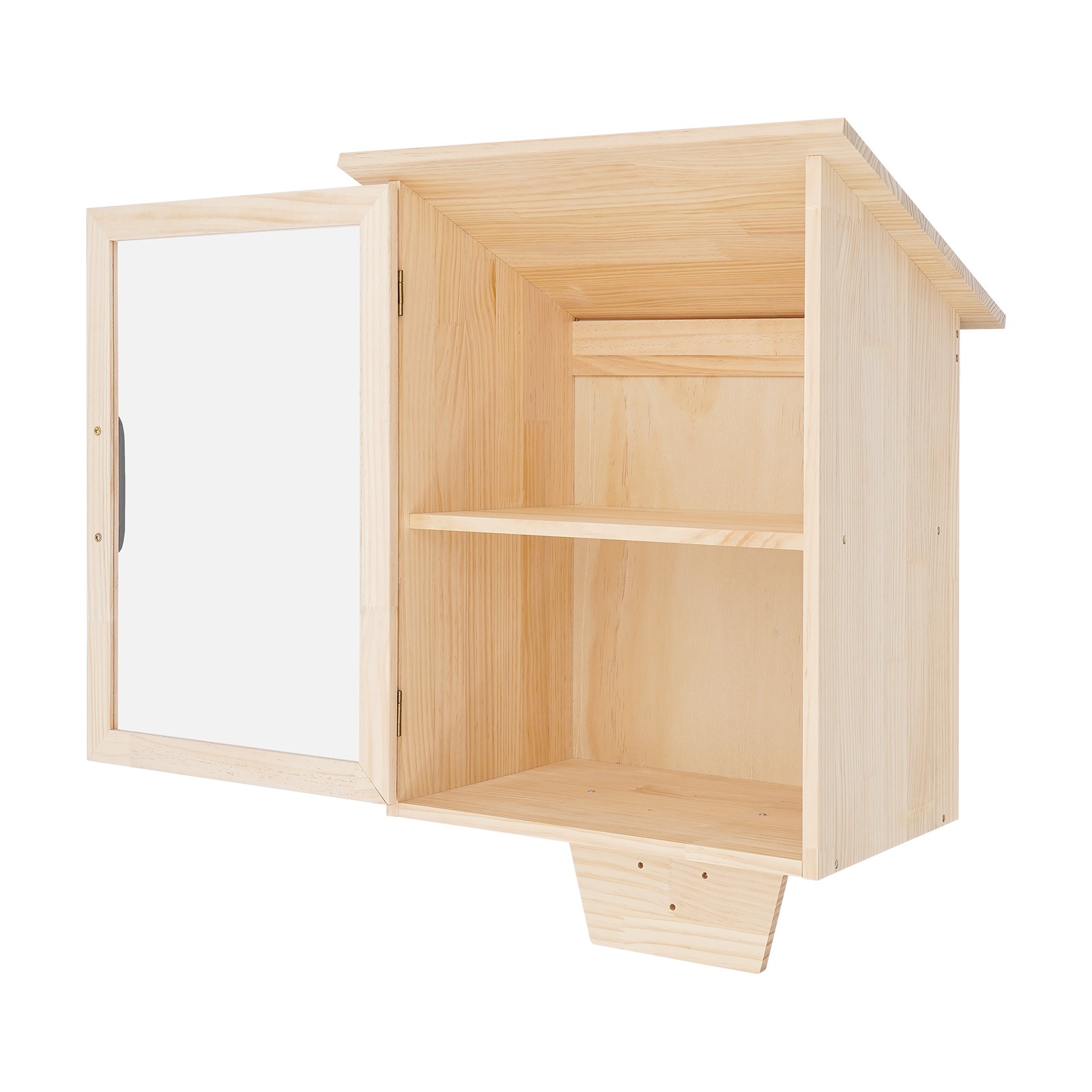 2 Tiers Book Storing Cabinet, Single-Door Wooden Bookcase, Newspapers Cabinet
