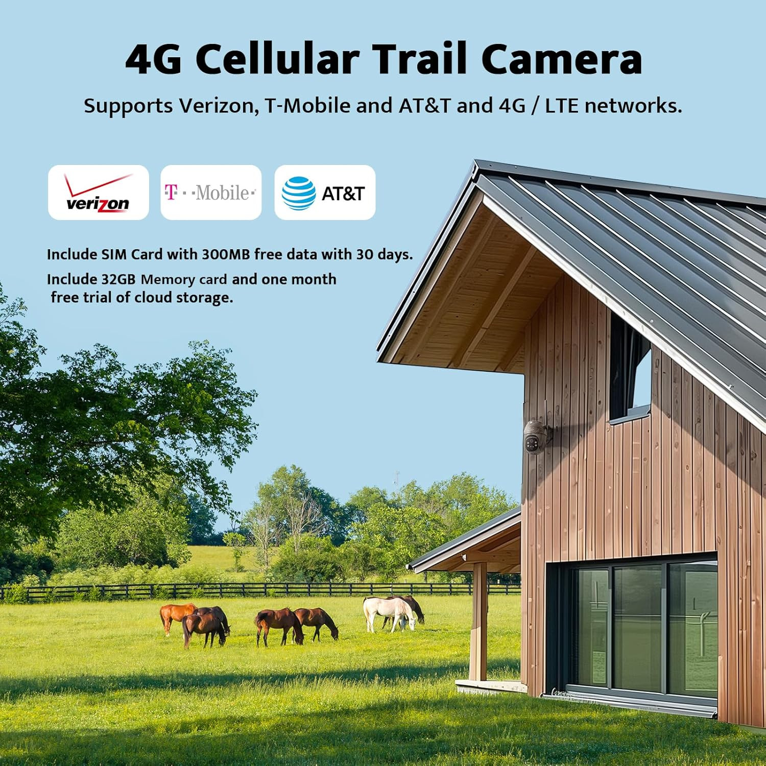 Cellular Trail Cameras Live View Solar Powered 360° Deer Cameras Game Cameras T