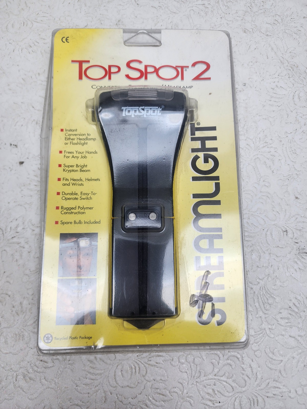 Vintage Streamlight Top Spot 2 Convertible Flashlight/Headlamp + Extra Bulb