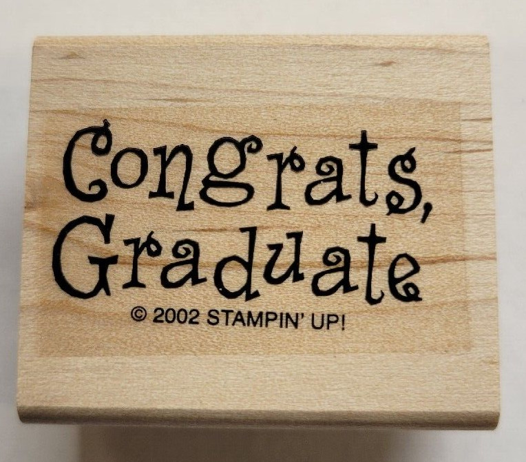 Wood/Rubber Stamp Congrats, Graduate