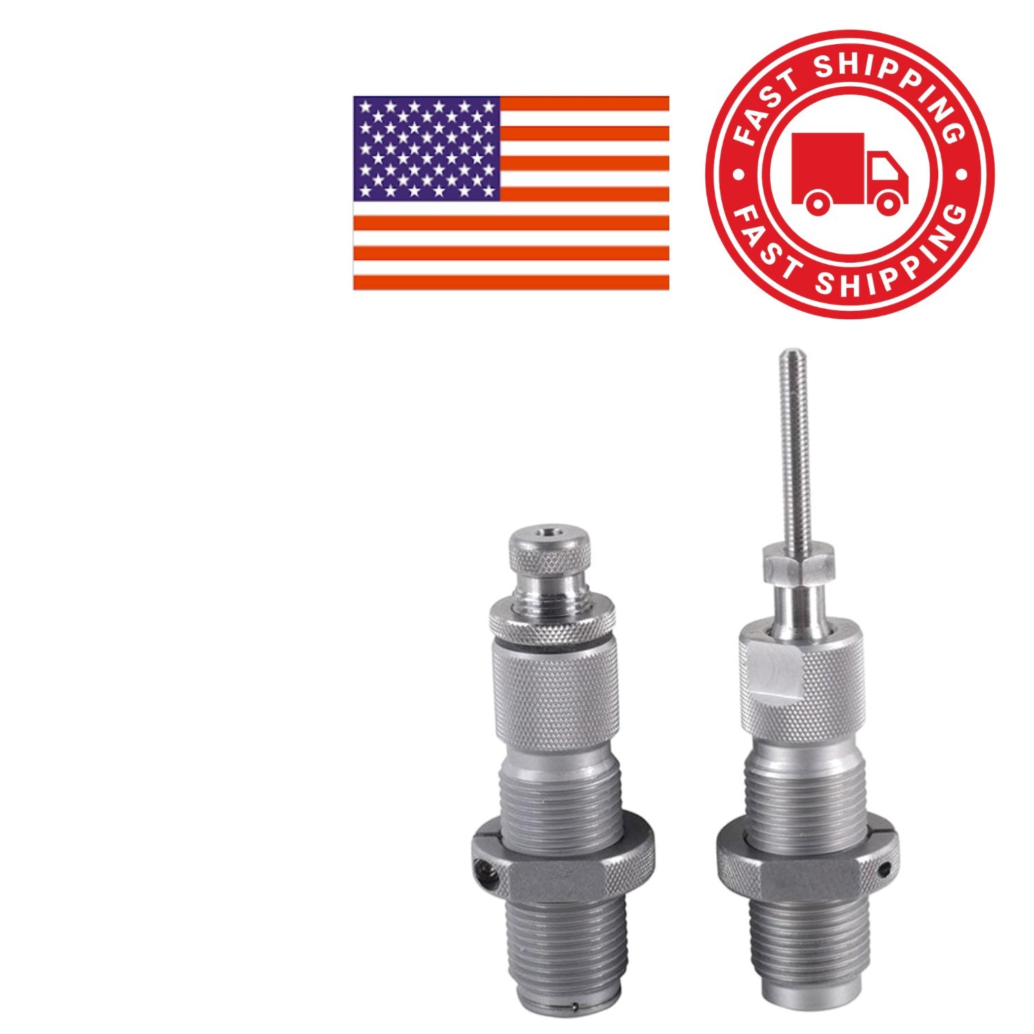 Two Die Reloading Set for 17 Hornet Precision Machined Steel with Retainer Ring