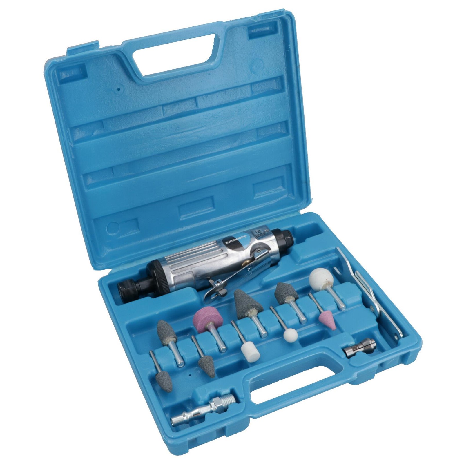 15pc 1/4" Straight Air Die Grinder Buffer and Stone / Accessory Kit TE352