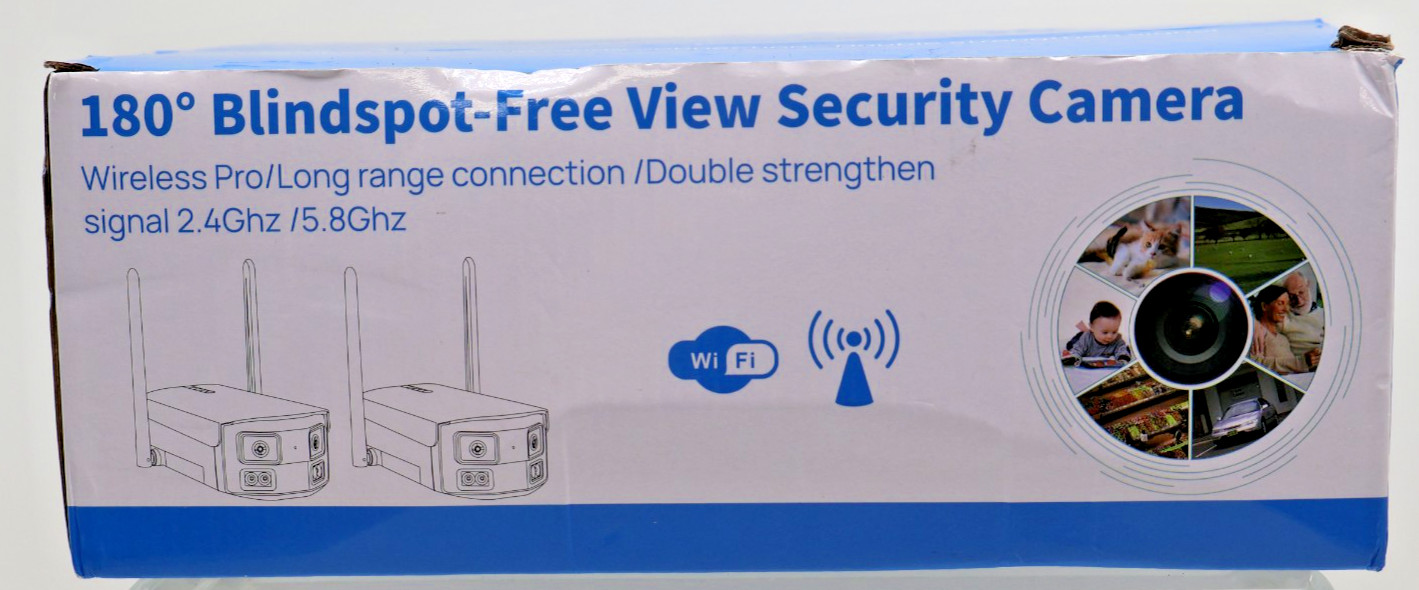 Hiseeu 180 Degree Ultra Wide Angle Dual Lens WiFi Pro Wireless Security Camera