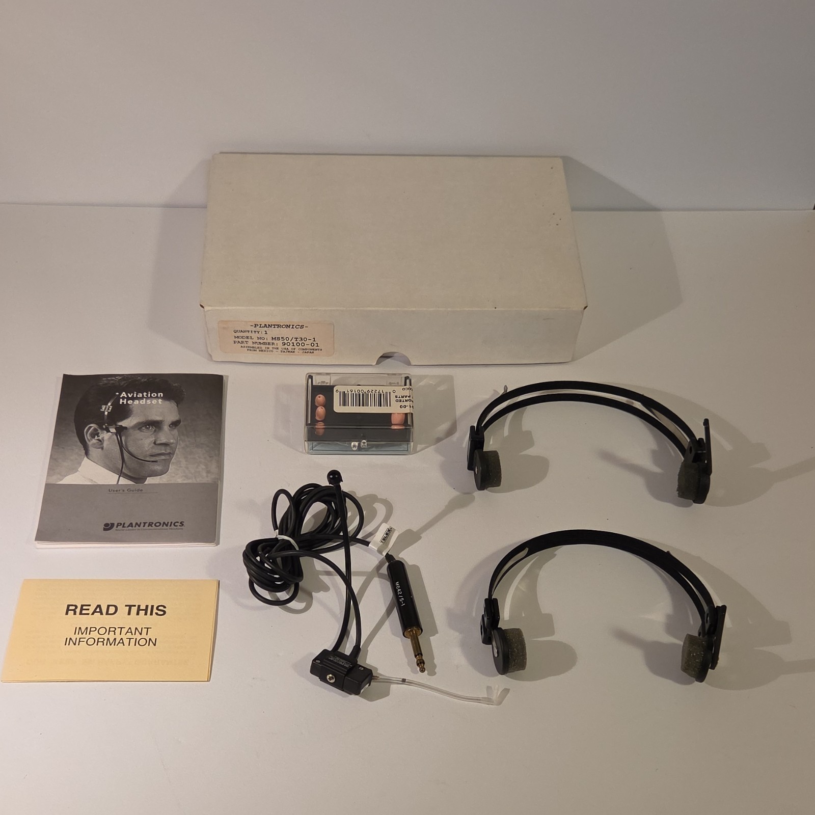 Aviation Headset Plantronics Telex 5x5 Pro  3 with New Ear Buds