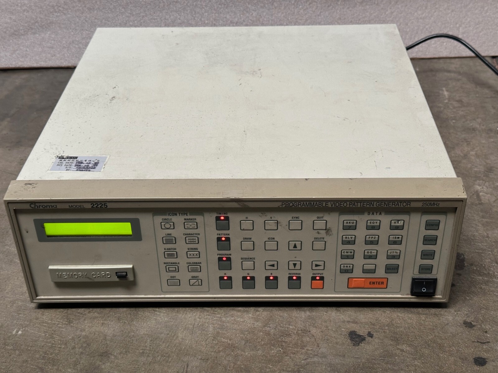 AS IS - Chroma 2225 Programmable Video Pattern Generator 250MHz **Untested**