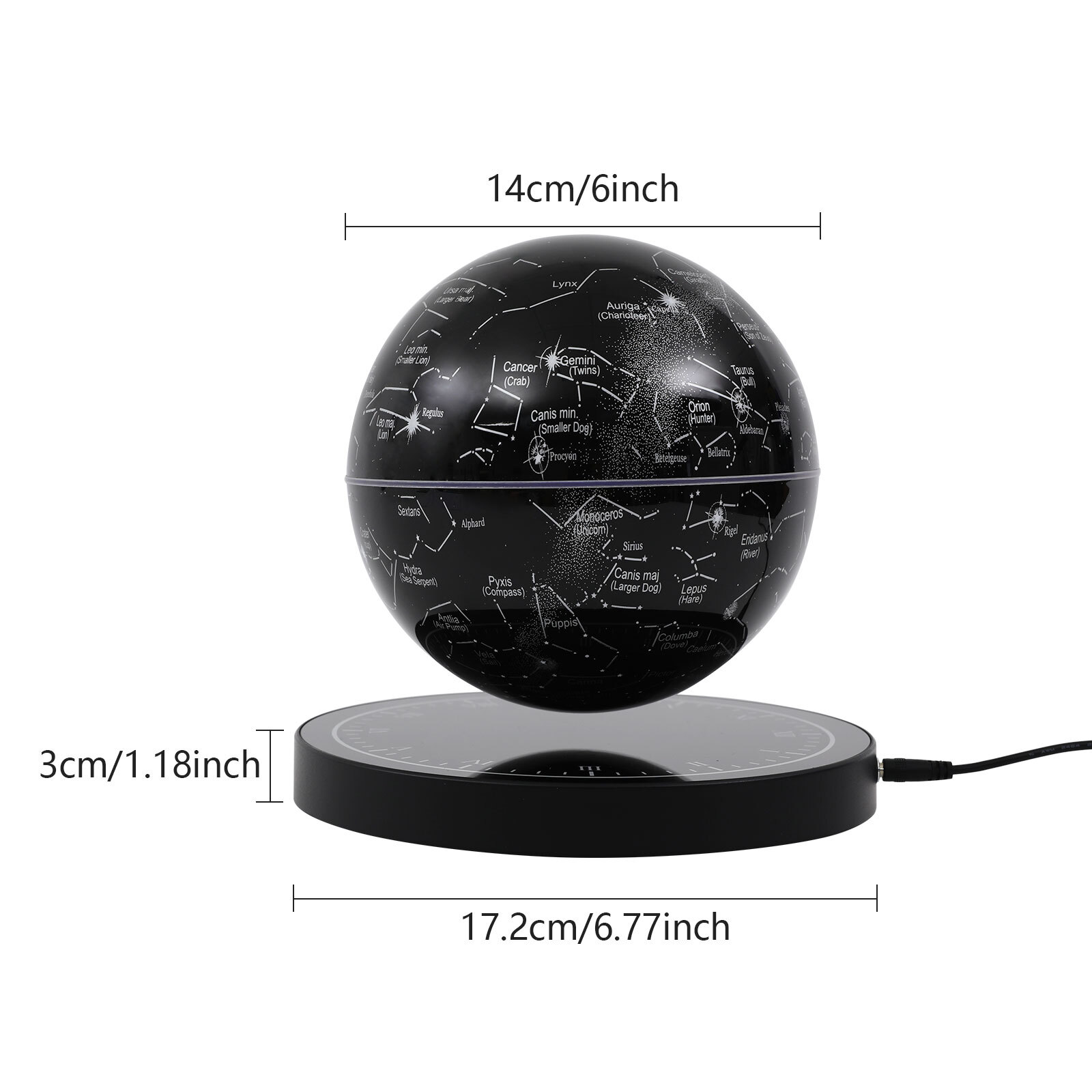 Magnetic Levitation Floating Globe Light LED World Map Rotating Night Lamp NEW