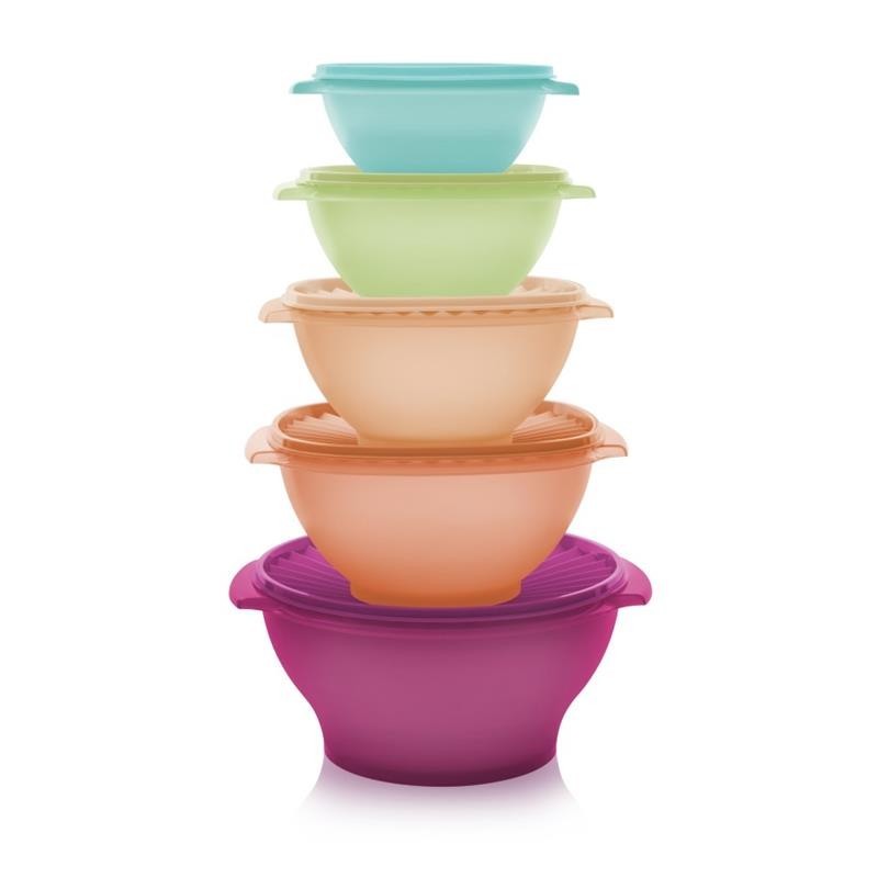 SALE! NEW! Tupperware Servalier Salad Serving Bowl 10 PIECE CLASSIC COLORS SHEER