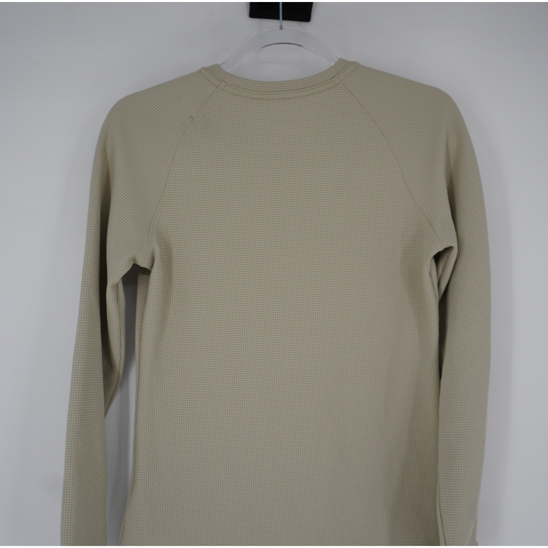FIGS Technical Collection Waffle Knit Underscrub Top Tan Beige Small