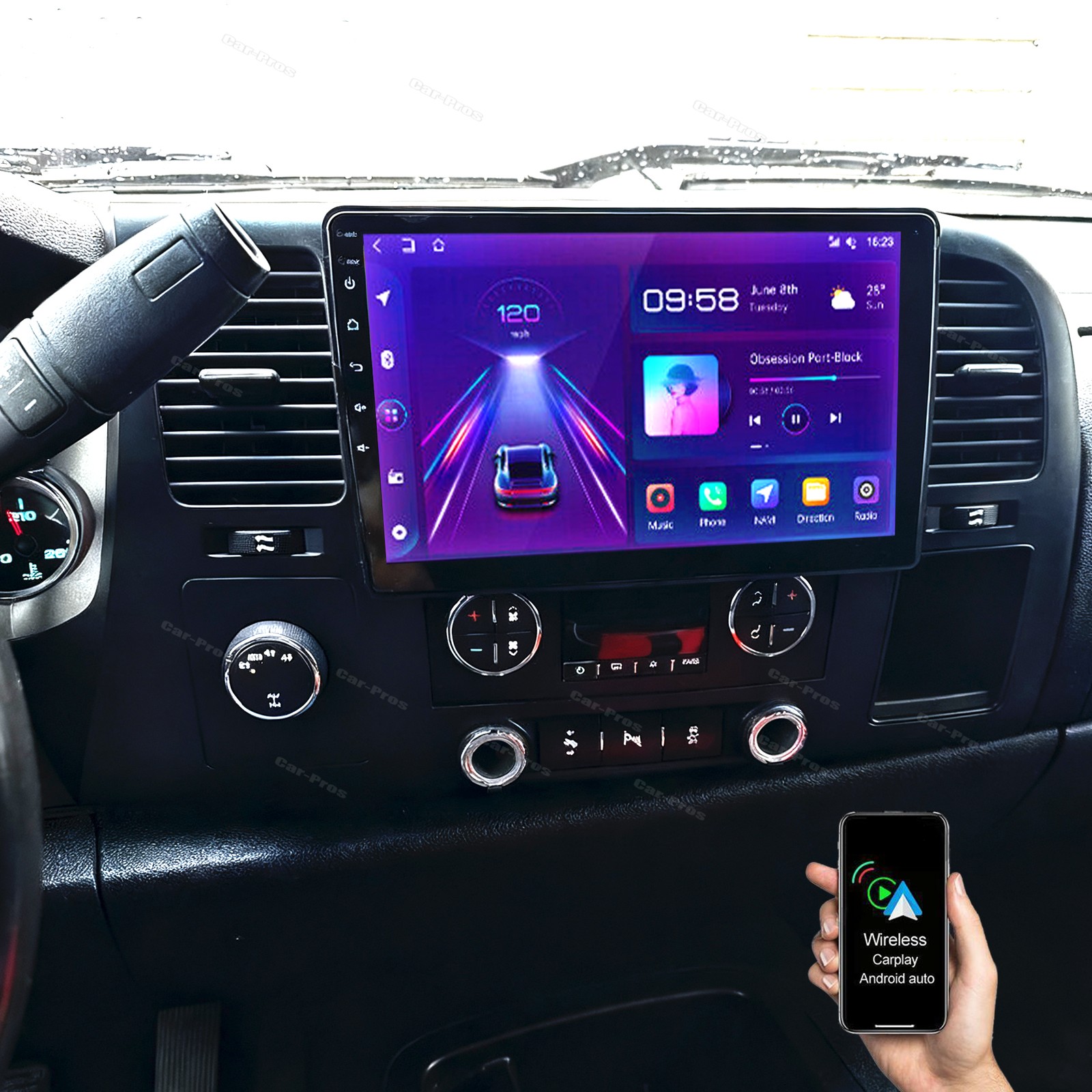For 2007-2013 Chevrolet Silverado Apple CarPlay Android 15 Radio Stereo Player
