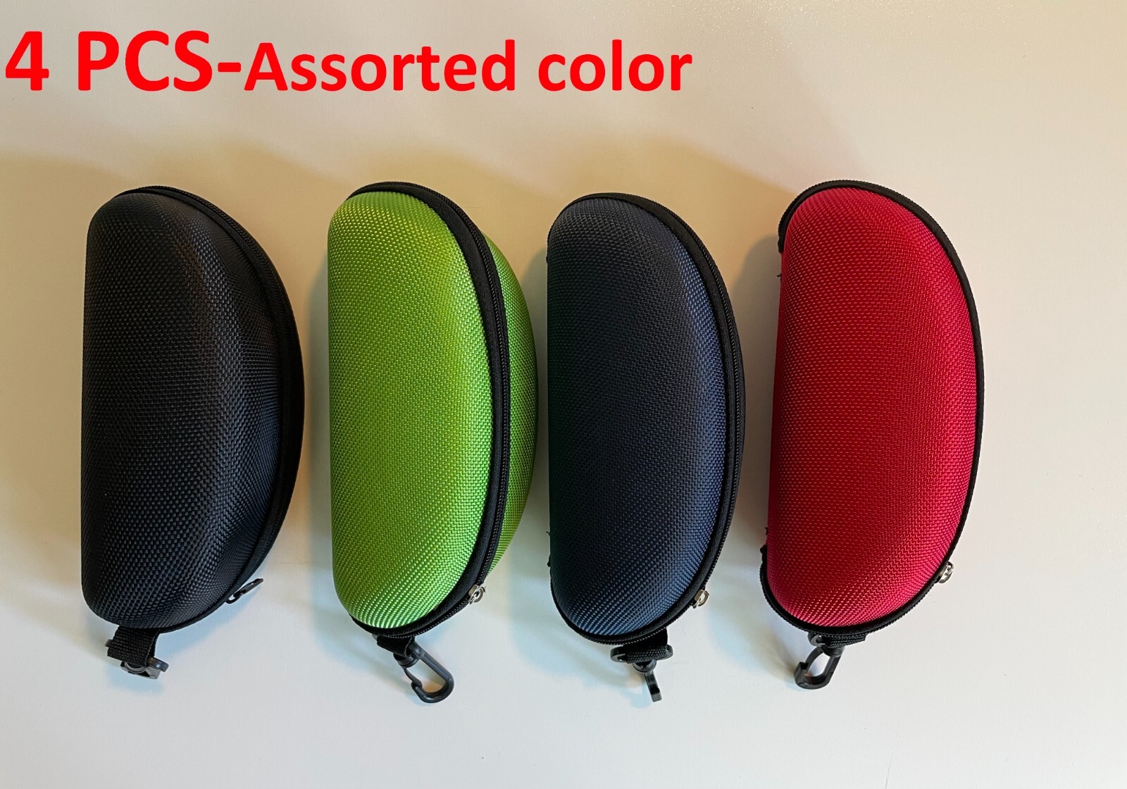 Sunglasses Eyeglasses Hard Case Colors Clam Shell Zipper With Hook