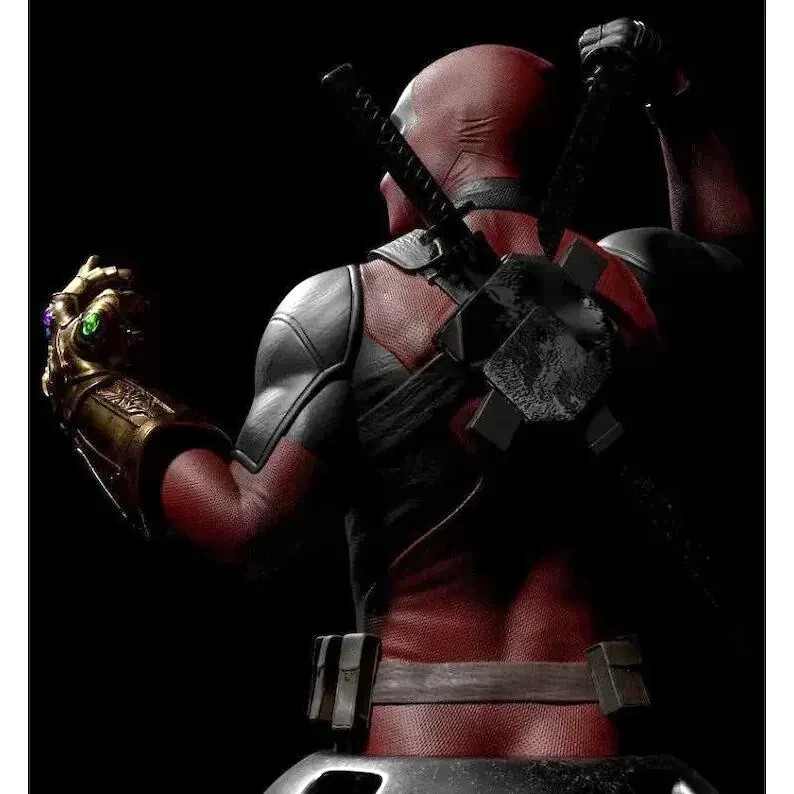 Deadpool with Infinity Gaunt Statue STL File Digital File 3D Printing Model