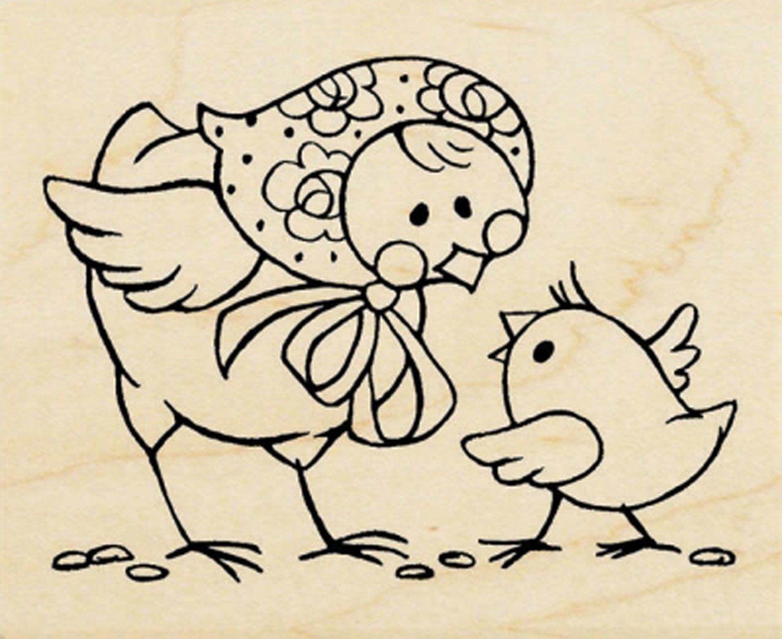 Babushka Chick, Wood Mounted Rubber Stamp STAMPENDOUS, NEW - V316