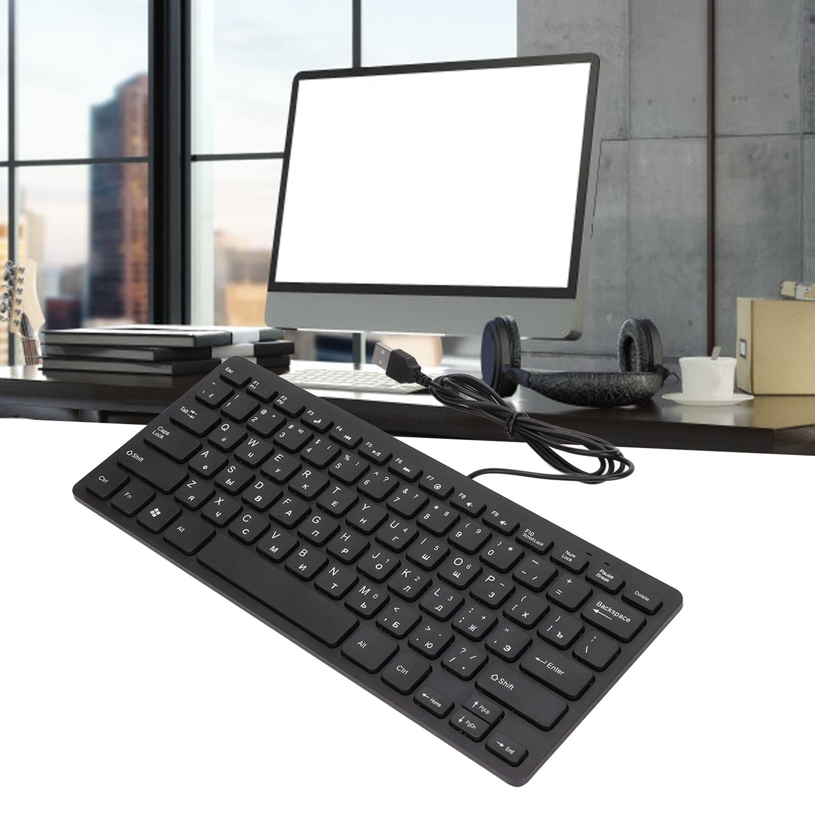 Yosoo Computer Keyboard Mini Thin 78 Keys Keyboard, USB Wired Keyboard with R...