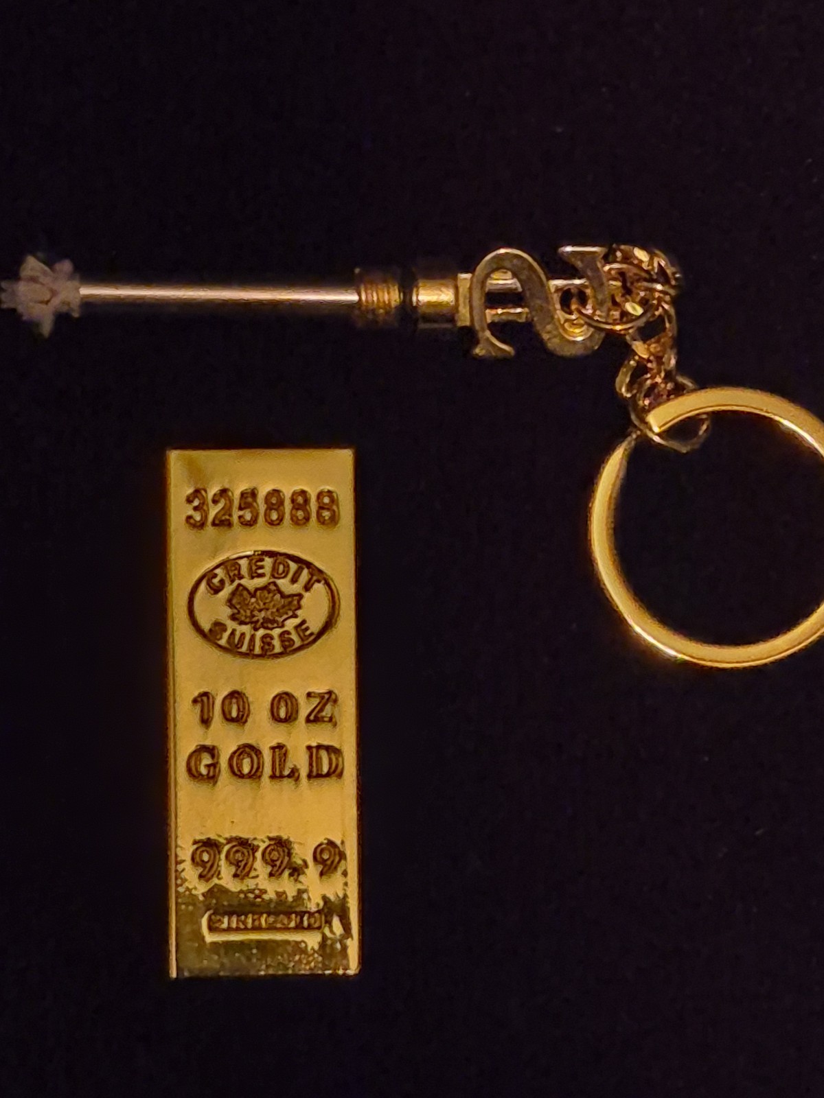 10000 Matches Gold Bar Keychain Kerosene Lighter Waterproof Reusable EDC Tool