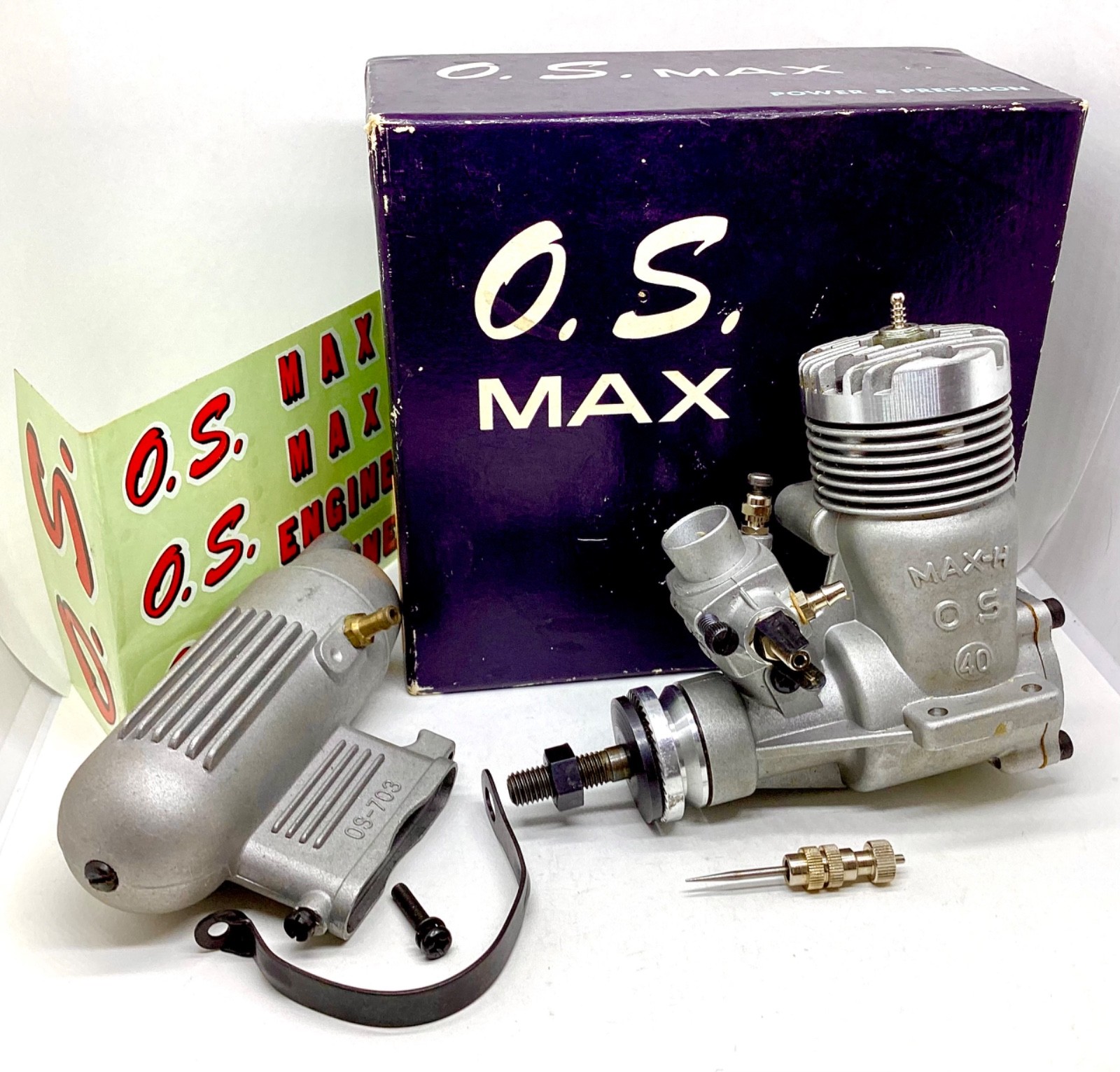 OS Max-H 40 RC Airplane Engine w/Muffler ~🔷 EXCELLENT 🔷 Vintage Classic nos 🔷