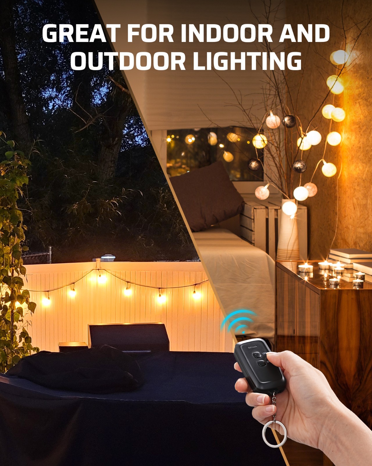 DEWENWILS Outdoor Remote Control Outlet, 125V 15A Wireless Remote Control Switch