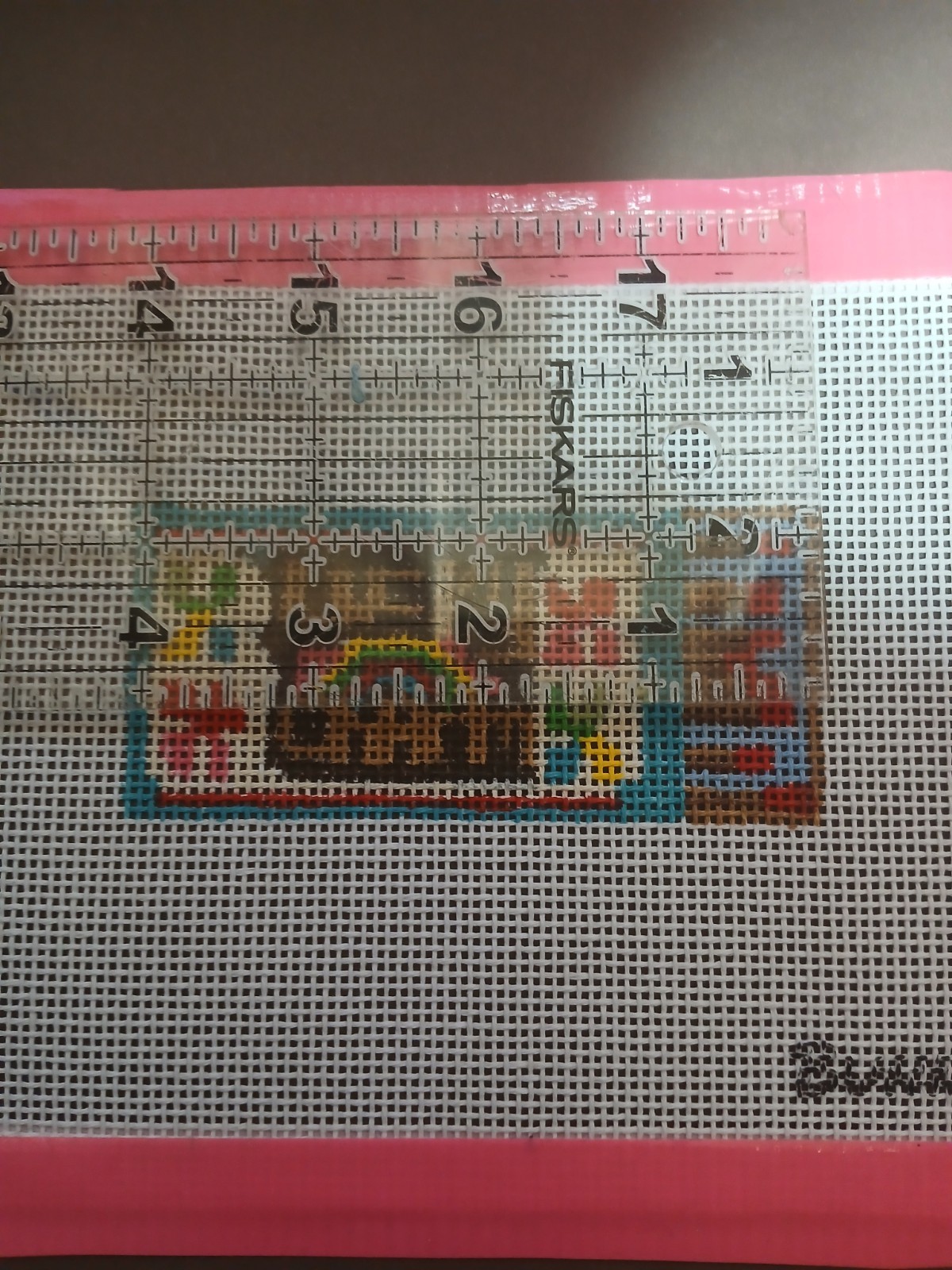 Hand Painted Needlepoint Canvas 14 Count Mesh, Matchbox With Charm On Front