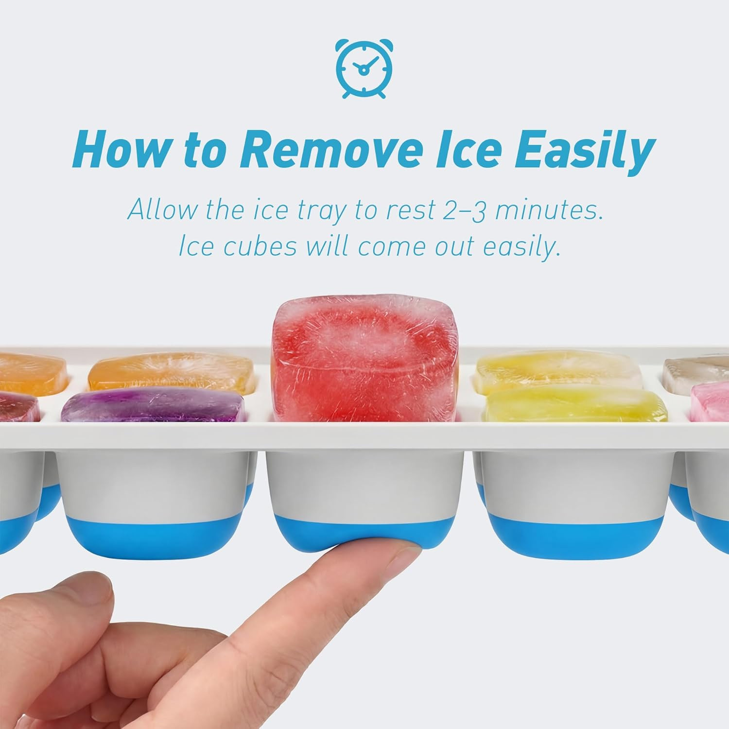 Ice Cube Tray with Lid, 4 Packs 56 Cubes Durable Stackable Ice Cube