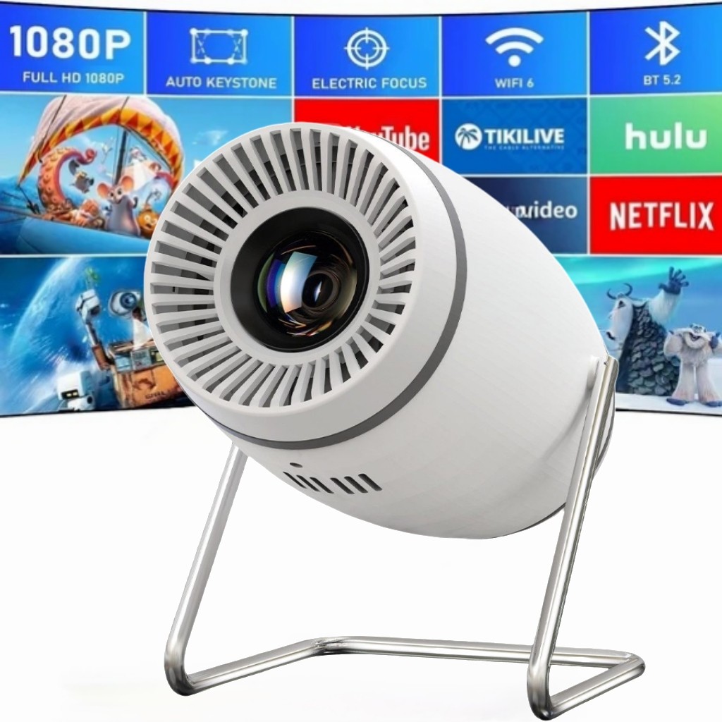 NEW Mini Projector WIFI 6 and Bluetooth 4K 1080P 130'' Screen Movie Projector