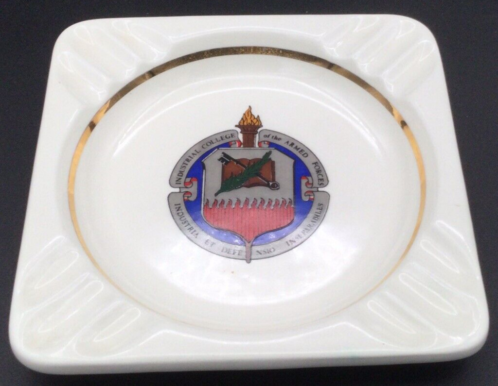 Industrial College Of The Armed Forces Ceramic Ashtray VINTAGE Free Shipping!