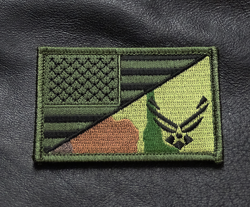 Air Man LOGO  FLAG EMBROIDERED TACTICAL 3 INCH  HOOK PATCH