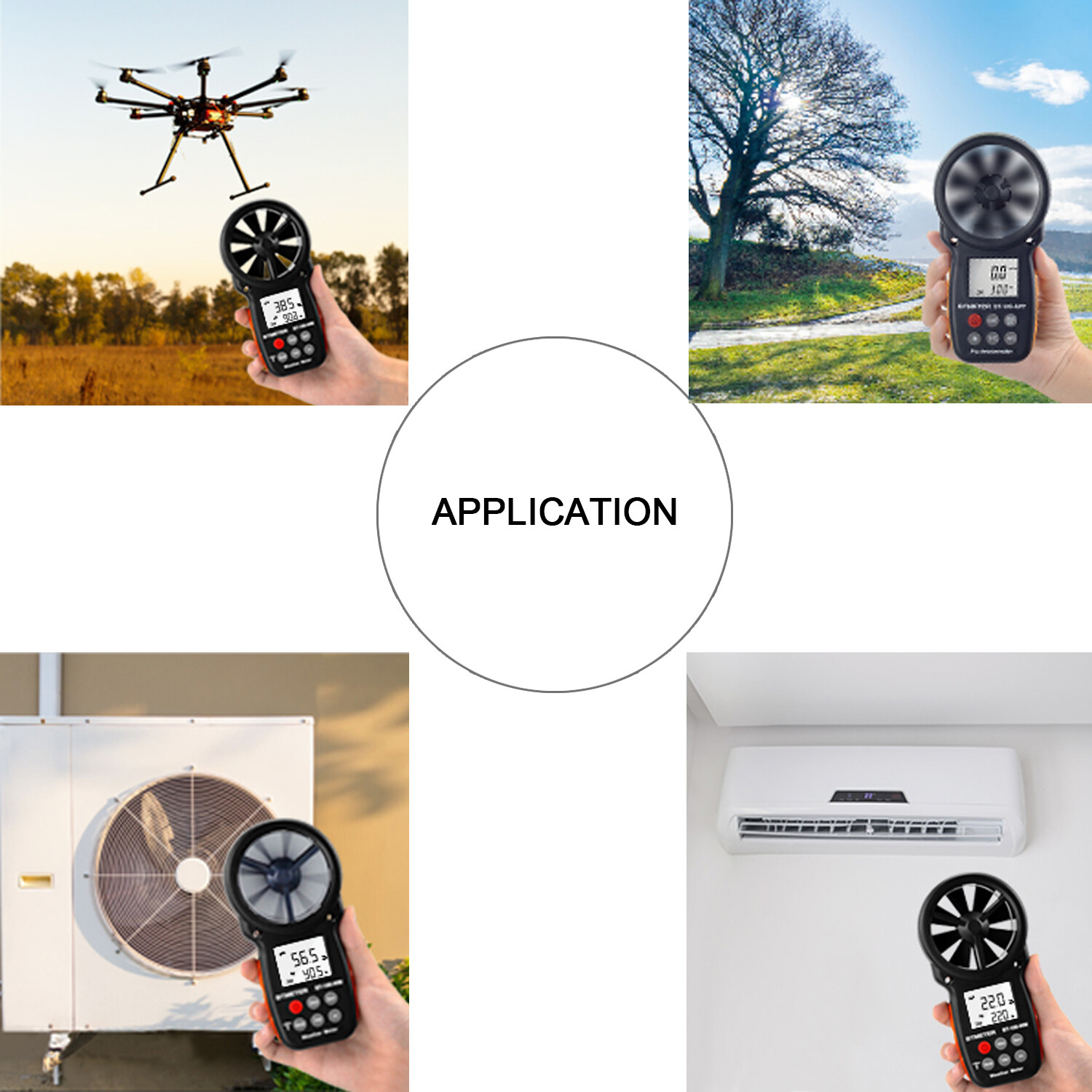 6.5" BT-100-APP Wind Speed Meter Anemometer Handheld Digital Air Flow Velometer