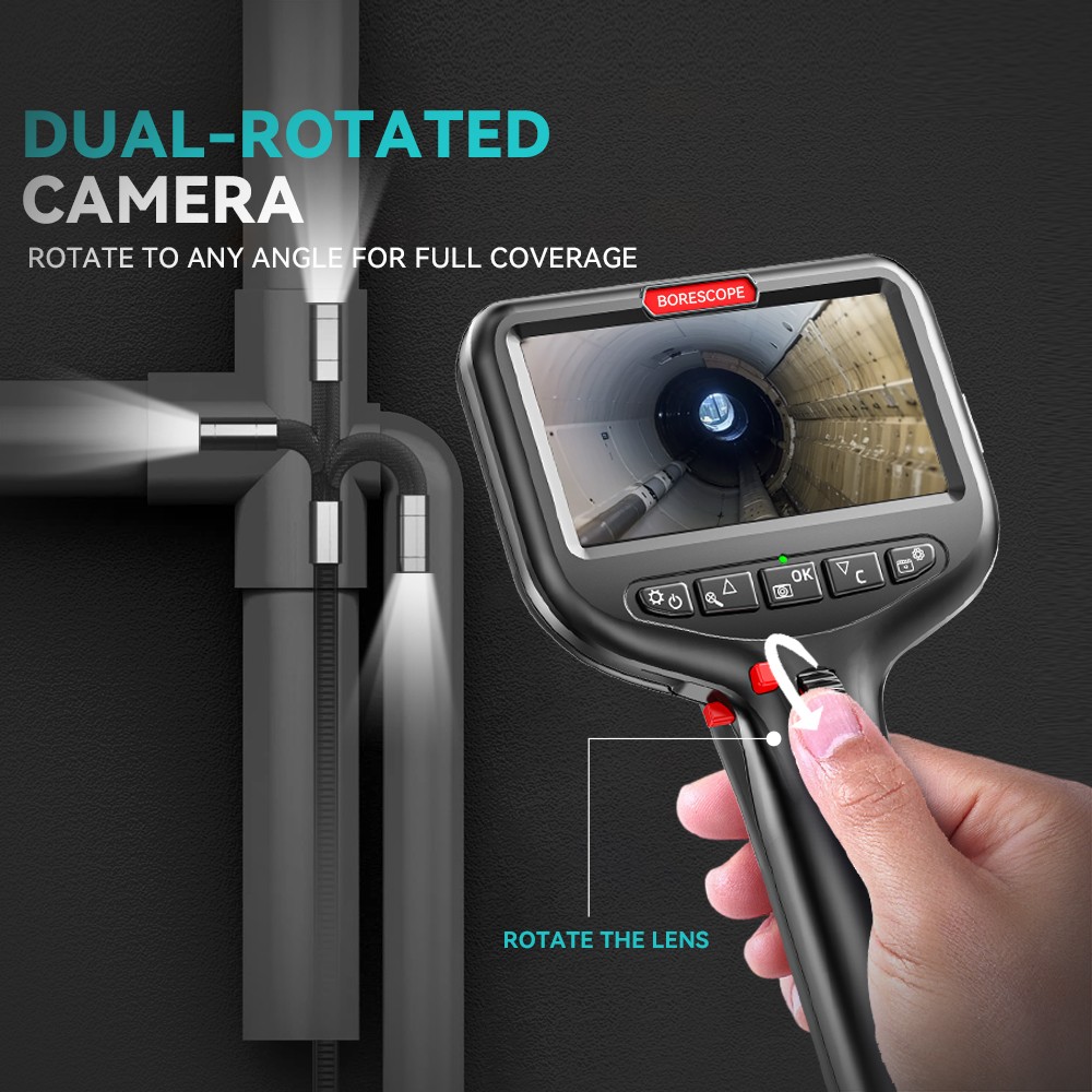 10FT🔥 Endoscope 2-Way 360° Inspection Camera Articulating Borescope Semi Rigid