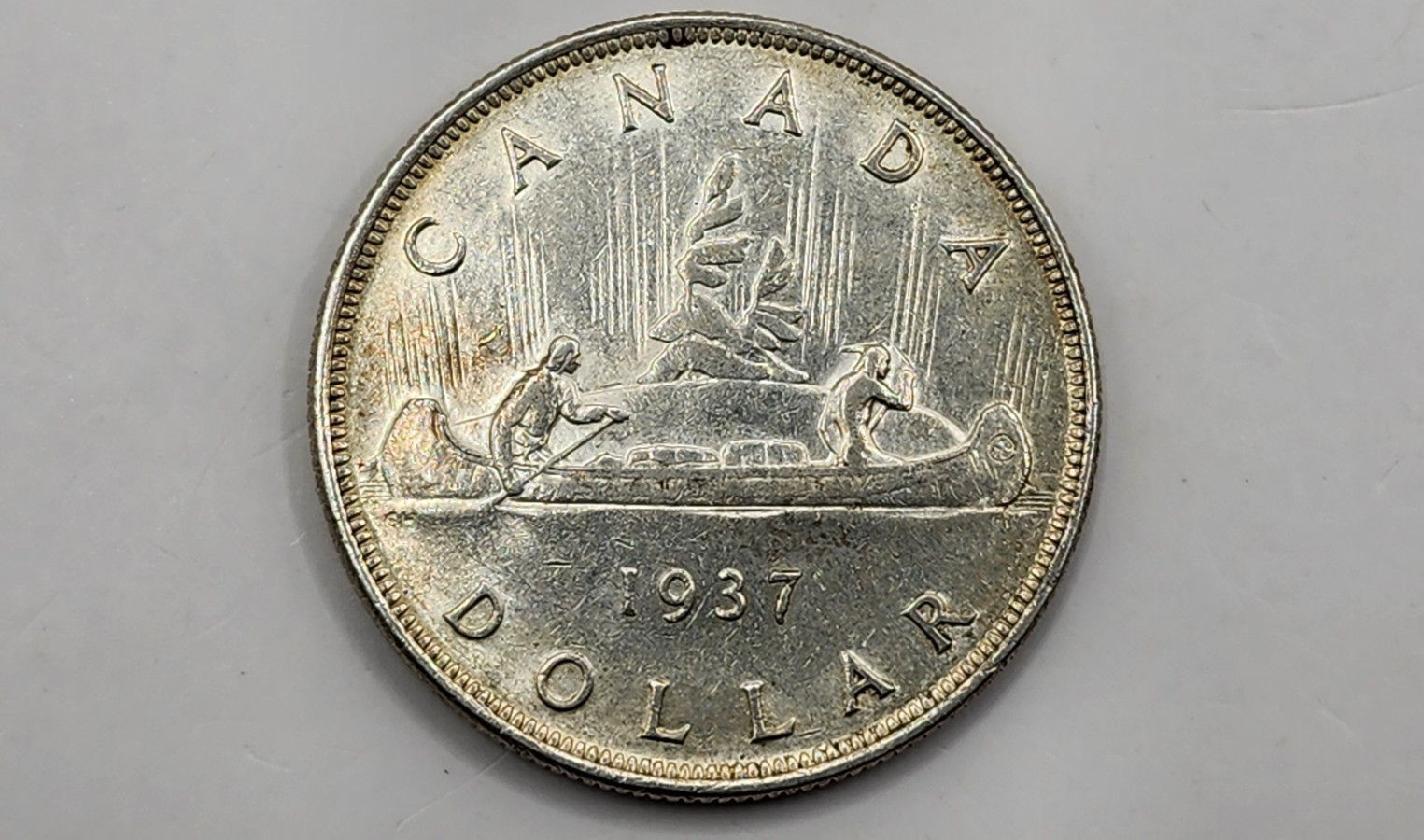 1937 Canada 1 Dollar Silver Coin - George VI with IND:IMP: - KM#37