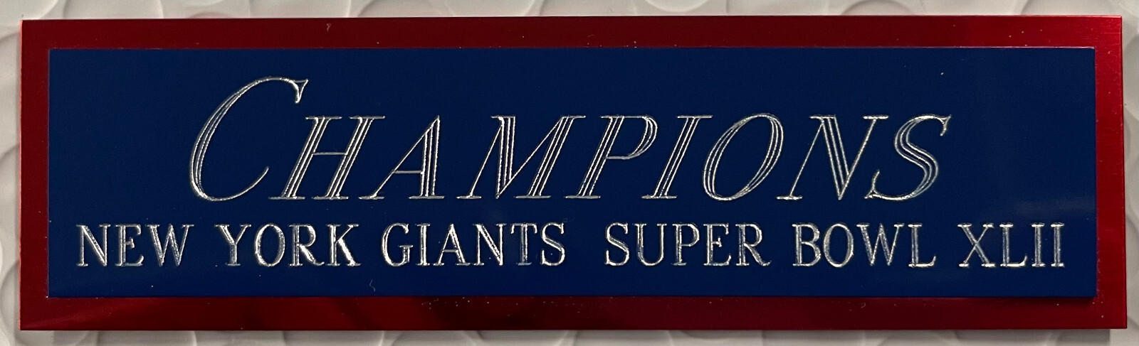 NEW YORK GIANTS SUPER BOWL XLII CHAMPIONS NAMEPLATE HELMET-FOOTBALL-JERSEY-PHOTO