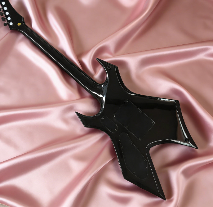 Black BC Rich Warlock Electric Guitar 6 Strings Solid Body H-H Pickups FR Bridge