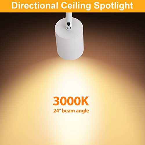 Flush Mount LED Ceiling Spotlight Dimmable Adjustable 2 Pack(3000K) White