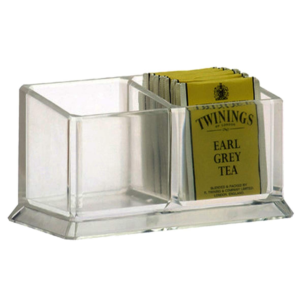 Yakri Acrylic Tea Bags Holder Coffee Sugar Bag Case L16.6*W8.2*H7.5cm, Clear
