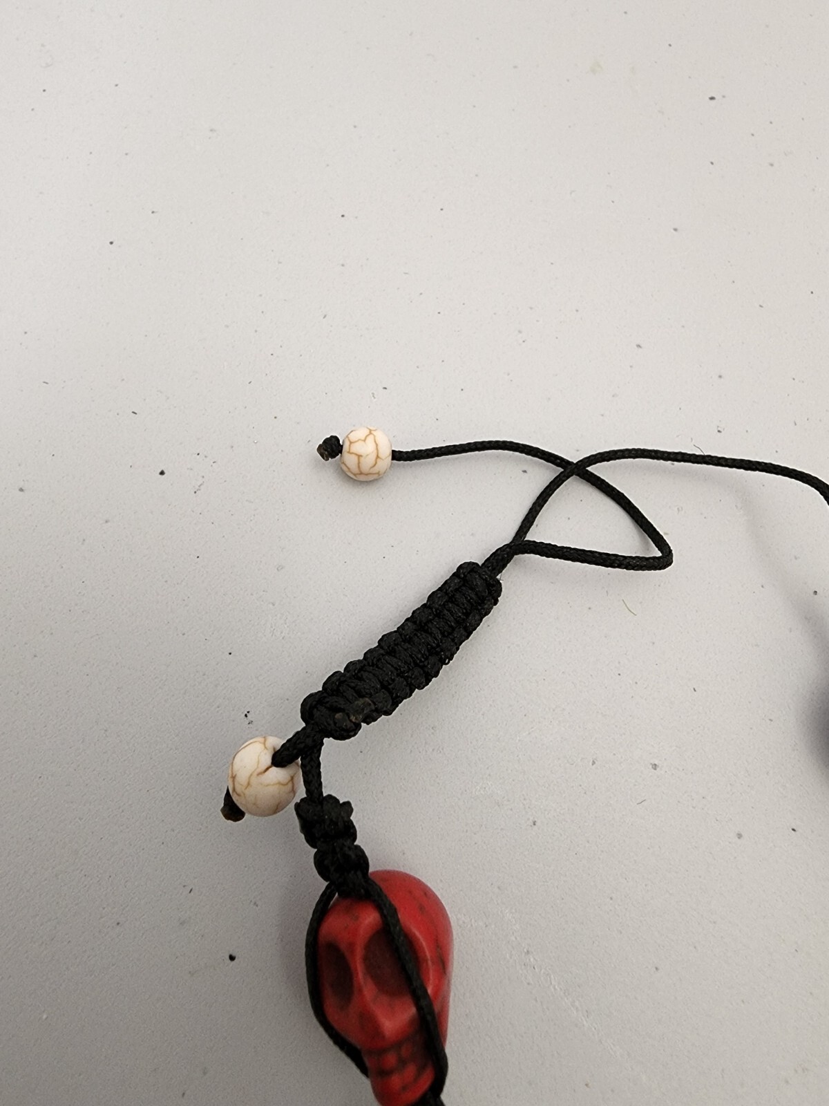 Small Red, White, and Blue Magnesite bead adjustable bracelet