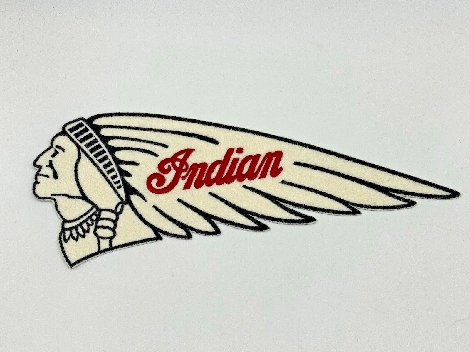 INDIAN MOTORCYCLE PATCH GILROY GENUINE CHIEF HEAD EMBROIDERED PATCH 11 x 4