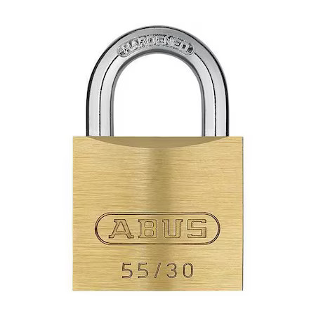 Abus 55/40 Kd Padlock, Keyed Different, Standard Shackle, Rectangular Brass