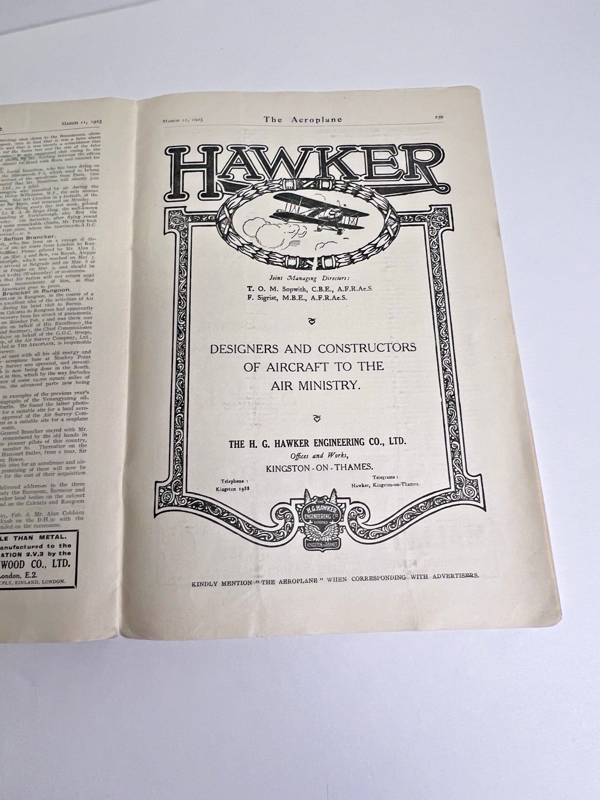 1925 British The Aero Plane Magazine Great Articles & Advertisements